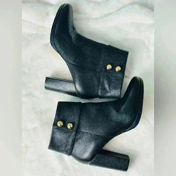 Kate Spade New York Bridgette Black Leather Heeled Ankle Booties Size 9M - Picture 7 of 14